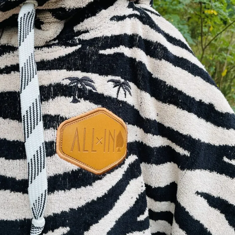 All In Zebra Poncho Black Dark Pink-3